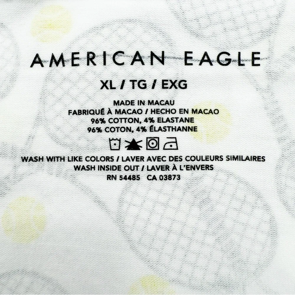American Eagle Tennis Boxer Briefs Mens XL Underwear White Yellow Black Fun Gift